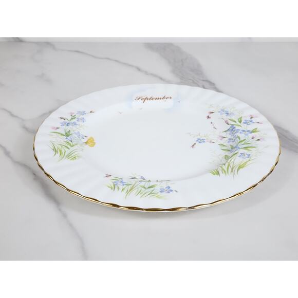 Royal Albert September Forget Me Nots Wild Flower 1987 Bone China 8" Decor Plate - Picture 8 of 11